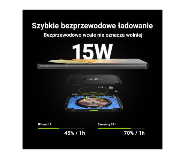 Green Cell Indukcyjna AirJuice 15W (Bezprzewodowa, Qi) - 545276 - zdjęcie 7